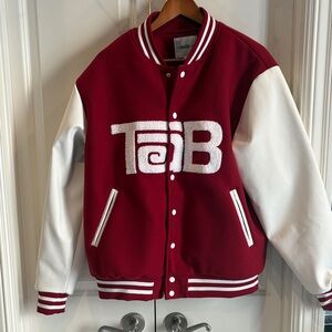 Coca Cola Maroon and White Bomber Jacket